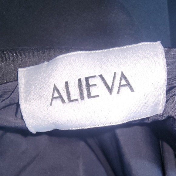 Alieva One Shoulder Midi Dress Womens XL Black Asymmetric Long Sleeve Cutout - Picture 7 of 13